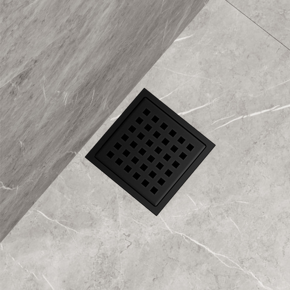 VIGO Elan Linear Shower Drain, Matte Black, 4"