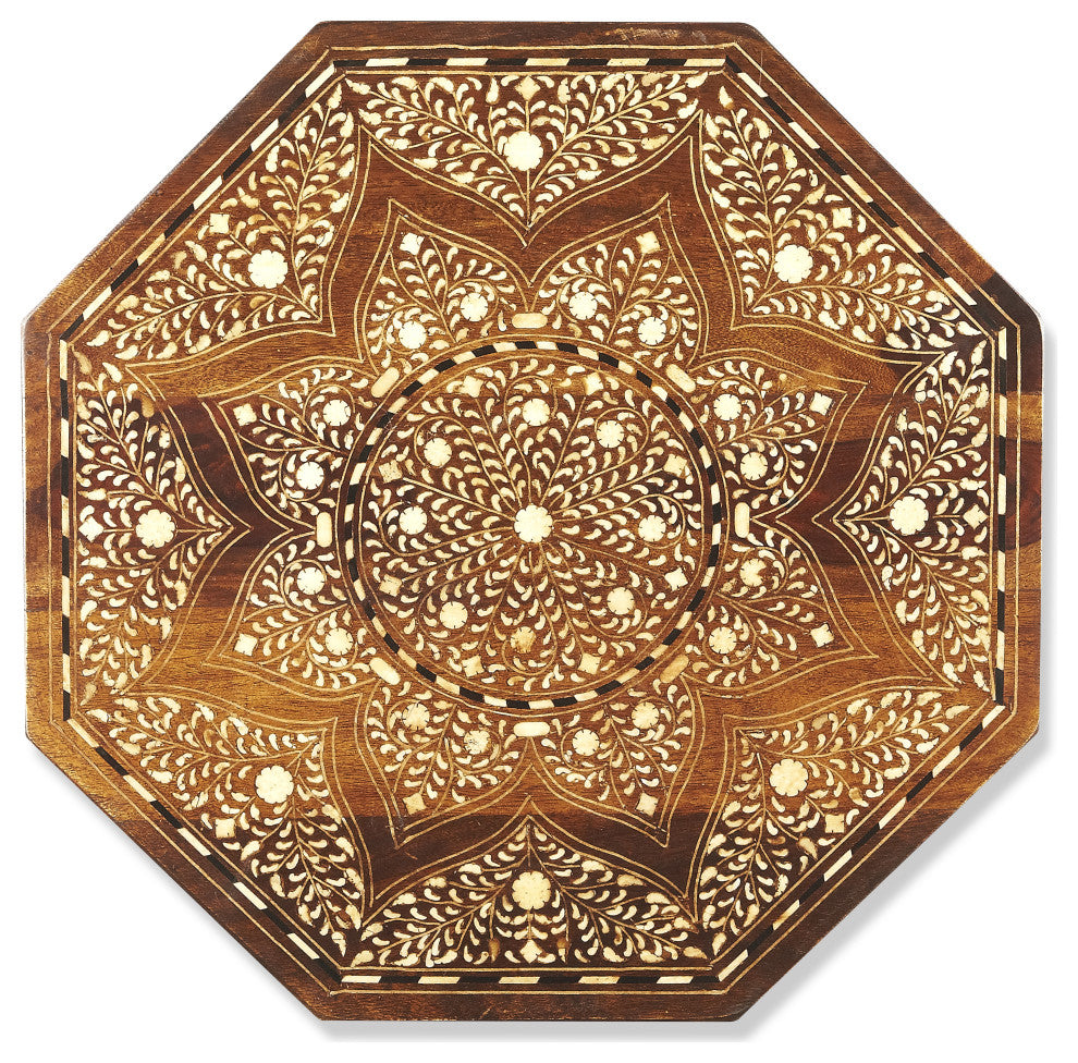 Butler Rashmi Wood and Bone Inlay Accent Table