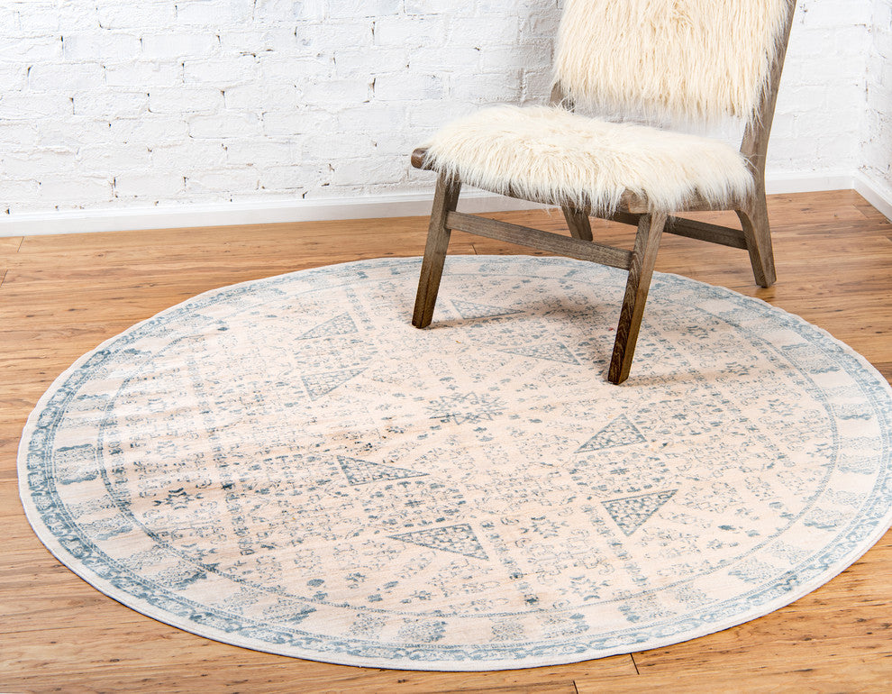 Unique Loom Beige Birch Paris 6' 0 x 6' 0 Round Rug