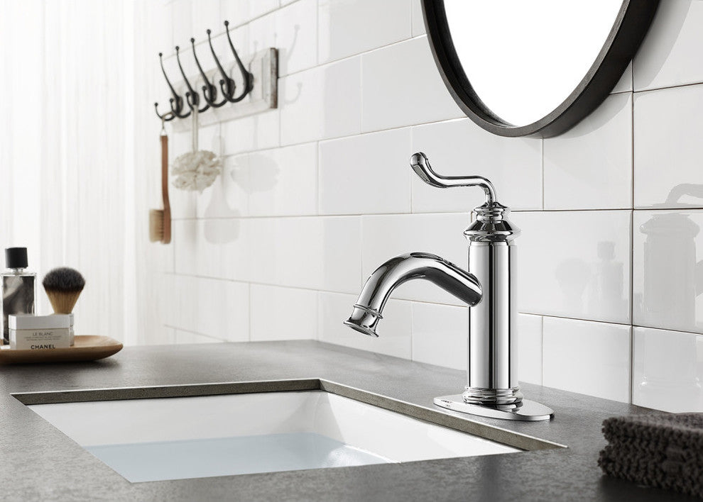 Fauceture Single-Handle Monoblock Bathroom Faucet, Polished Chrome