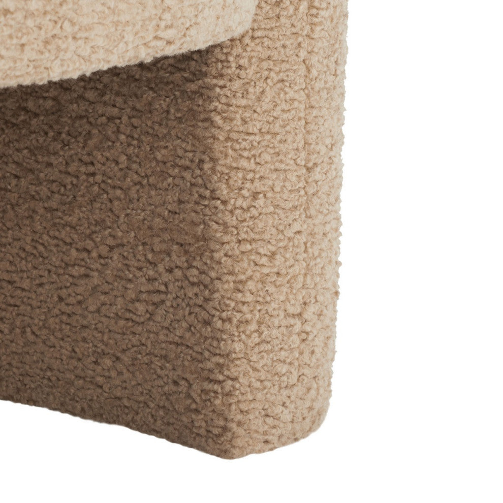 Safavieh Couture Everly Boucle Barrel Back Accent Chair, Light Brown