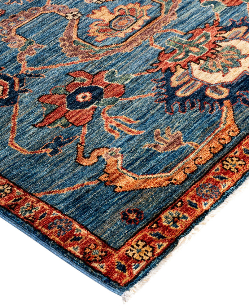 Serapi One-of-a-Kind Hand-Knotted Area Rug Light Blue, 3'2" x 5'0"