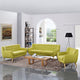 Modern Urban Contemporary Living Room 3-Piece Set, Green Fabric