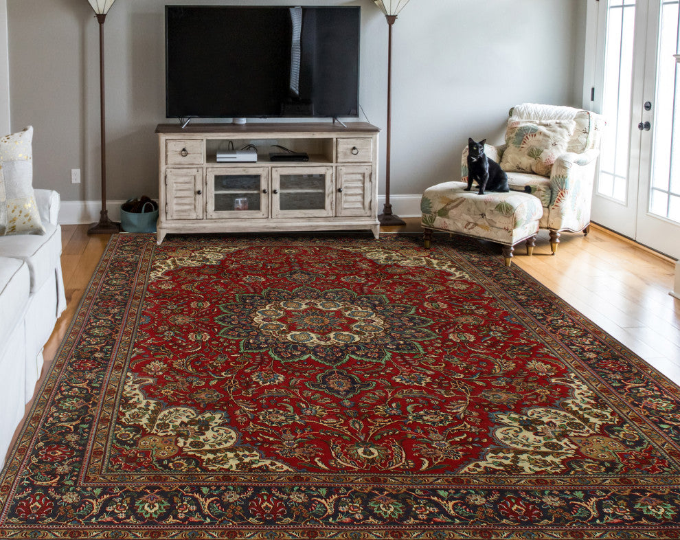 Fine Vintage Distressed Beretun Red Rug