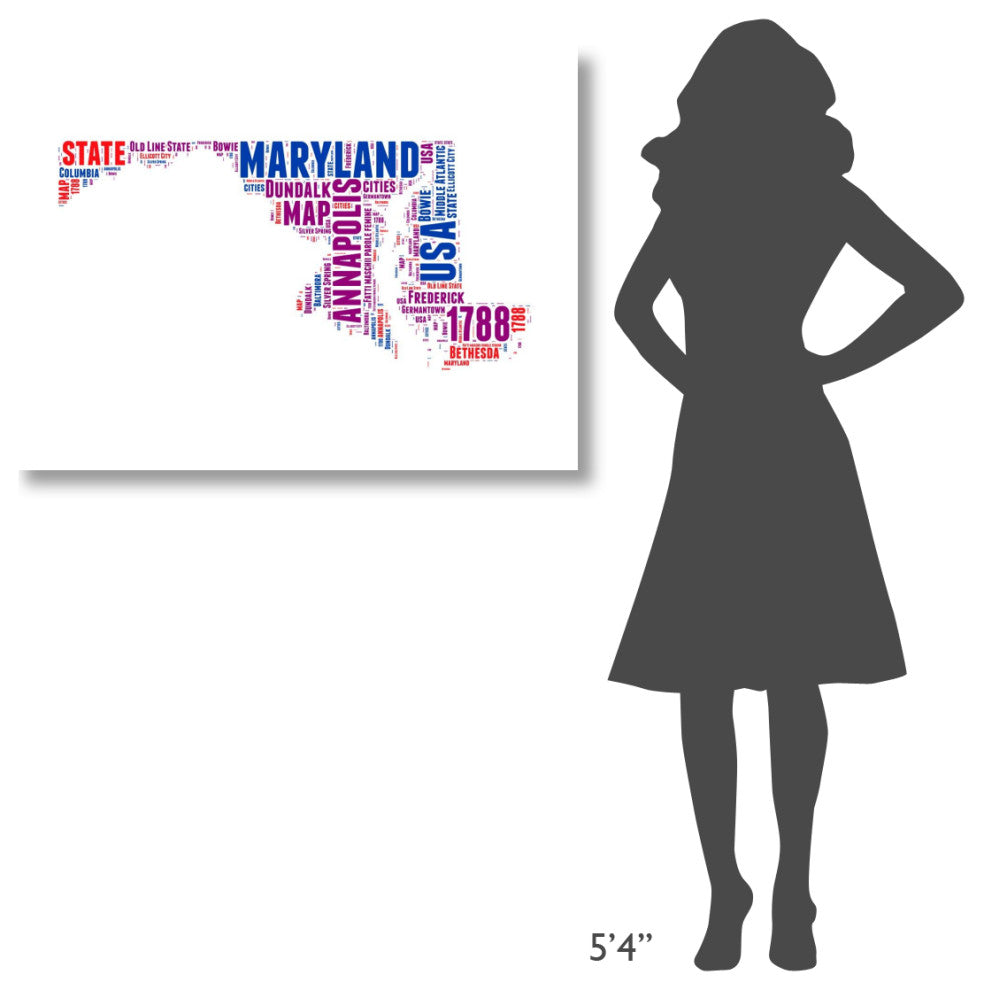 "Maryland Word Cloud Map" Fine Art Print