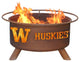 Customizable NCAA Logo Fire Pit, Rust Patina, Washington