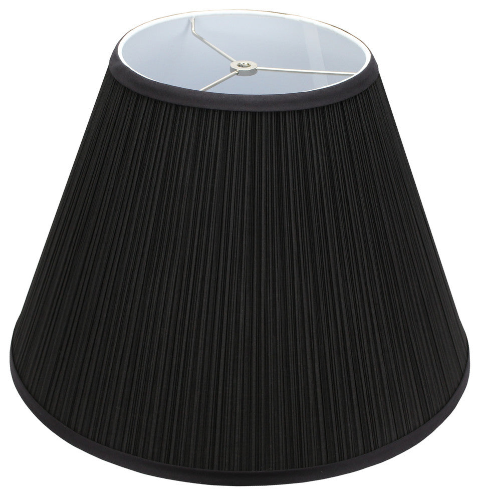Fenchel Shades, 9"x18"x13" Spider Attachment Empire Lamp Shade, Pleated Mushroom Black