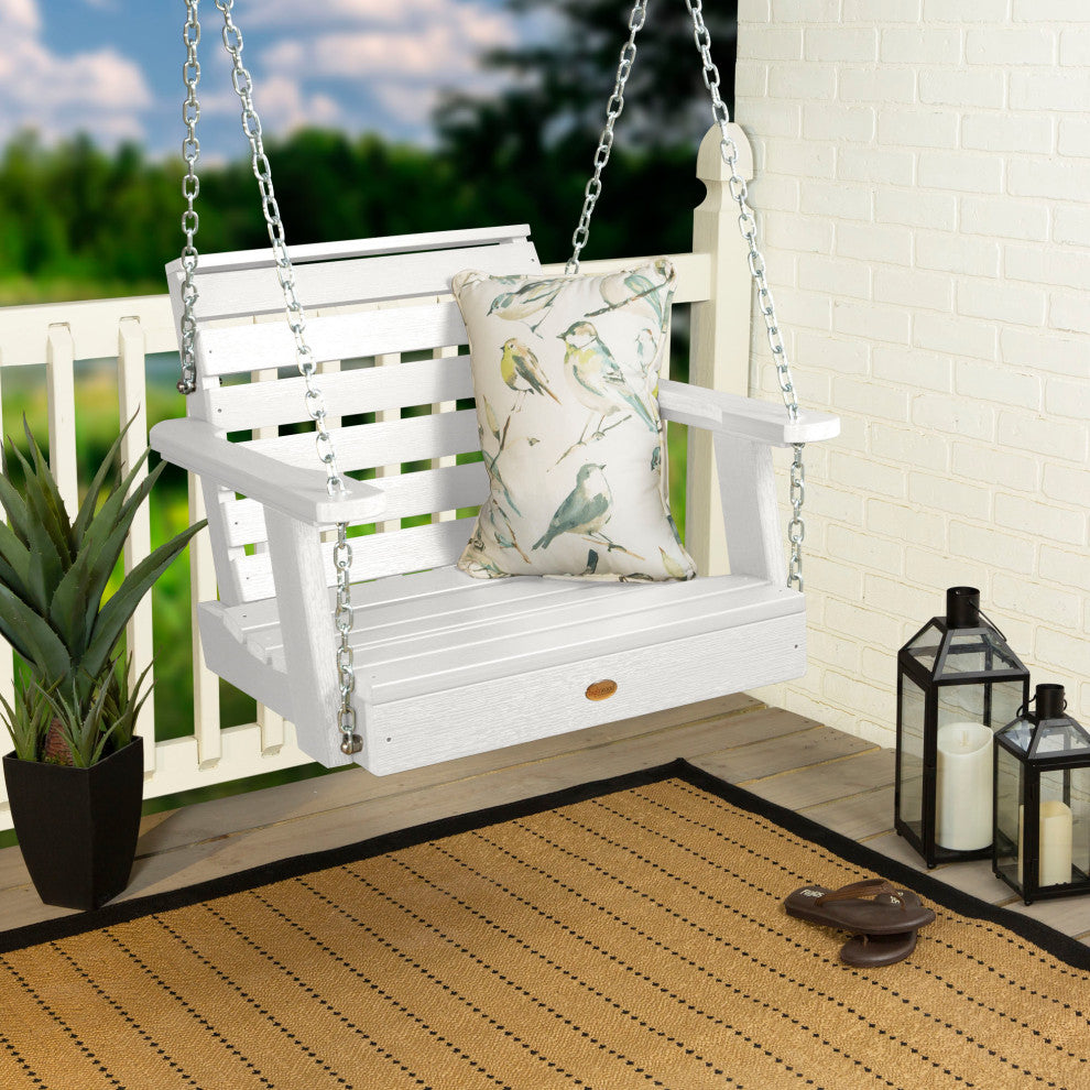 Weatherly Single Seat Swing, Weathered Acorn, White