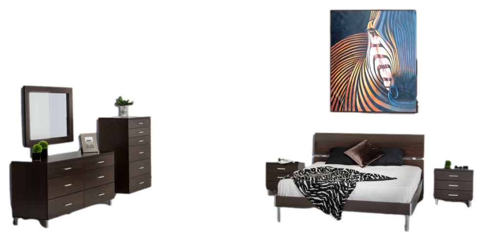 HomeRoots 39" Wenge MDF and Glass Mirror