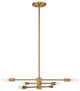 Lyrique 6-Light Chandelier, Warm Brass