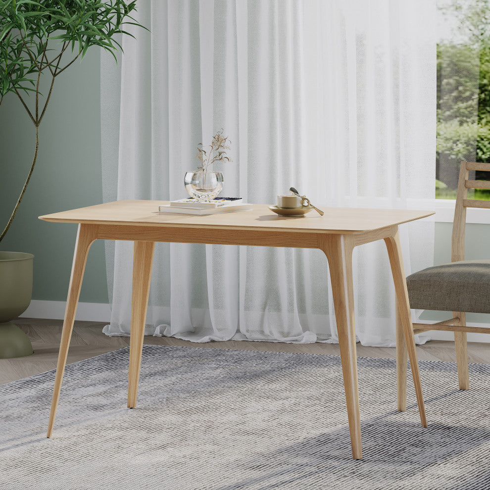 GDF Studio Elsinore Finished Wood Dining Table, Natural Oak
