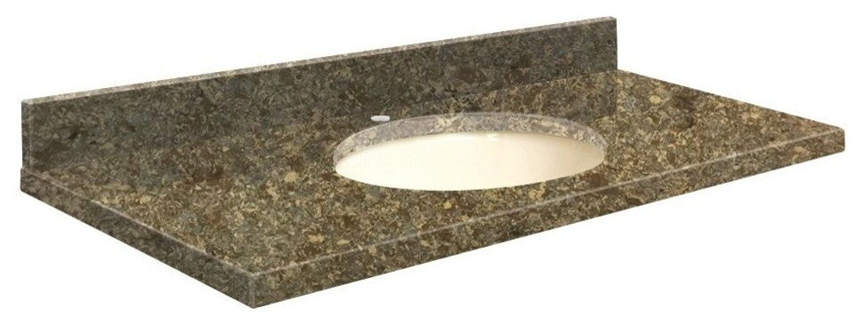 Quartz 49"x22" Vanity Top, Biscuit Bowl, Rapture, Single Hole