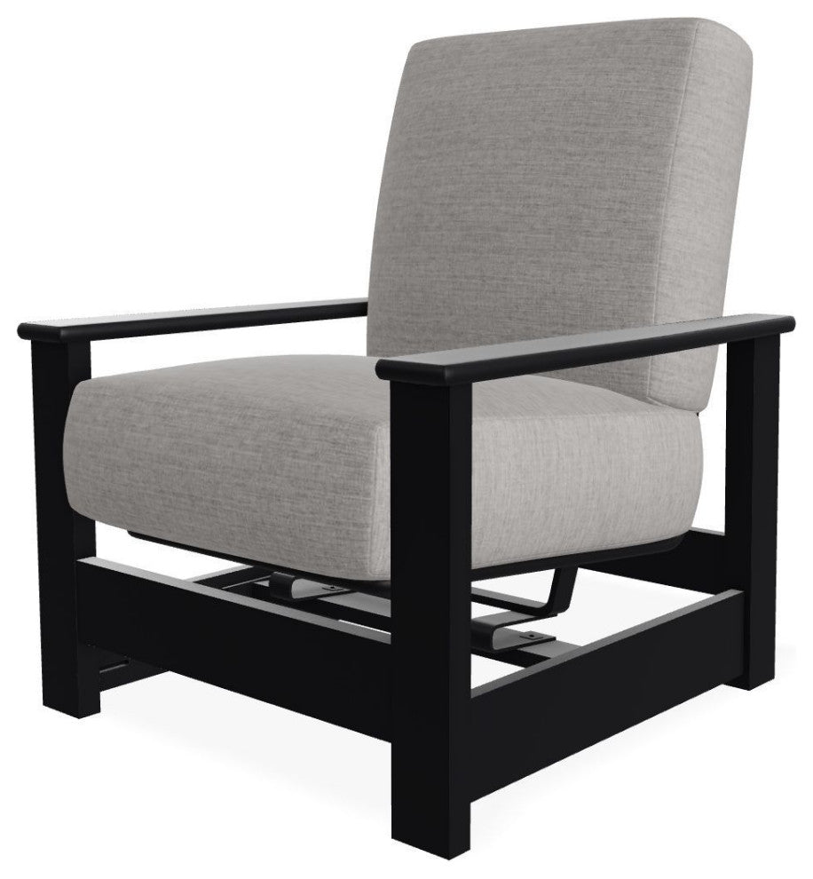 Leeward Deep Seat Outdoor Armchair with Hidden Motion, Graystone/Black