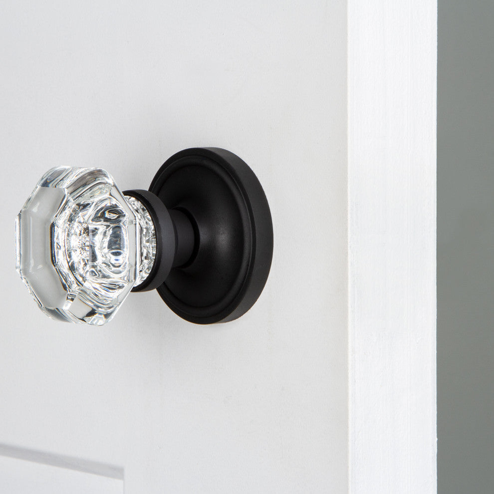 Single Classic Rosette With Waldorf Knob, Antique Pewter, Oil Rubbed Bronze, Sin