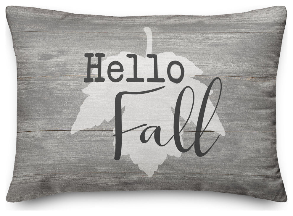 Hello Fall Leaf 14x20 Spun Poly Pillow