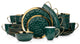 Stone Lain Florian Porcelain 32 Piece Dinnerware Set, Green