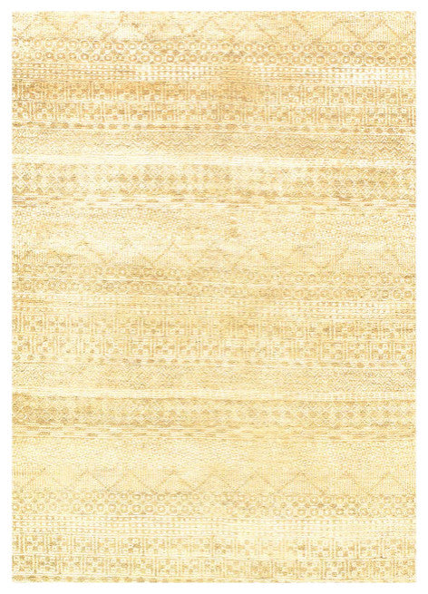 Ivory Color Fine Hand Knotted Modern Rug 7'11"x9'8"
