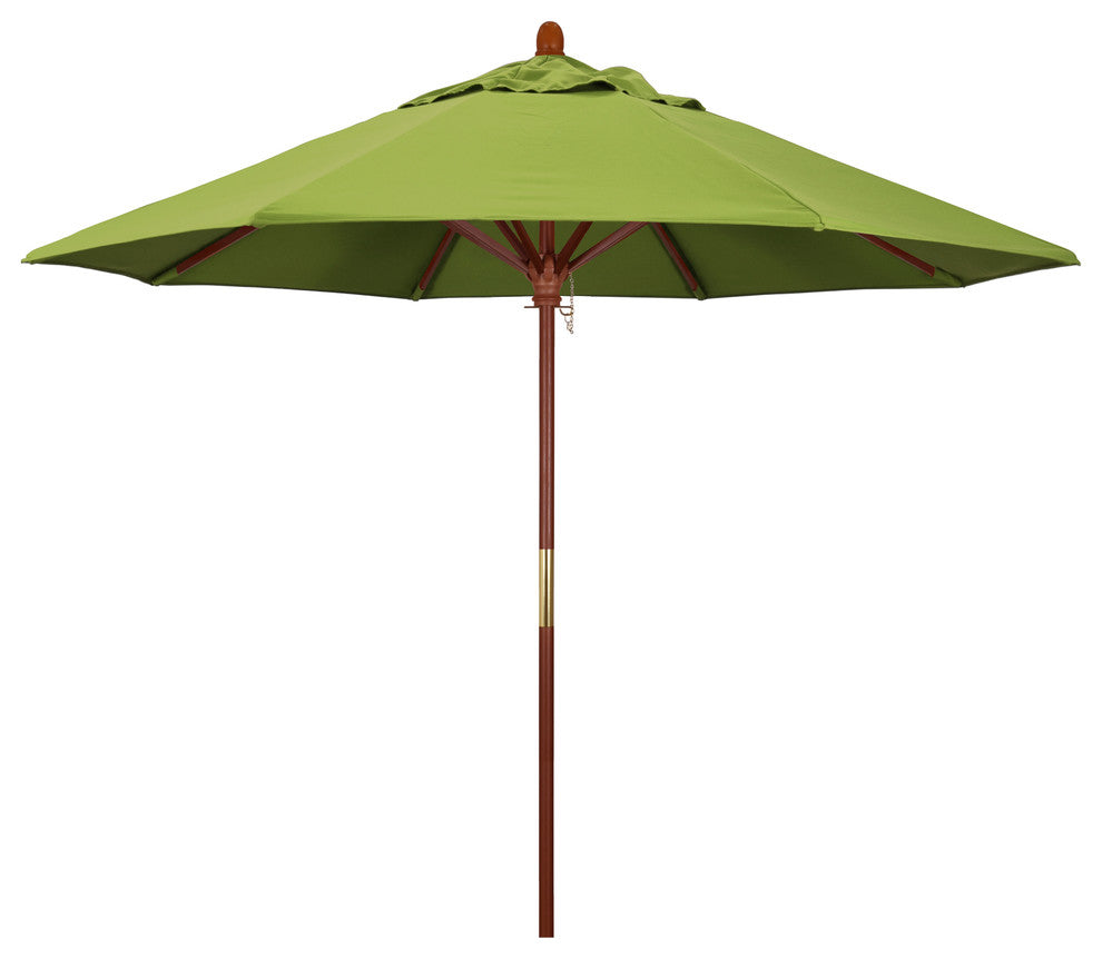 9' Square Push Lift Wood Umbrella, Sunbrella, Macaw