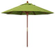 9' Square Push Lift Wood Umbrella, Sunbrella, Macaw