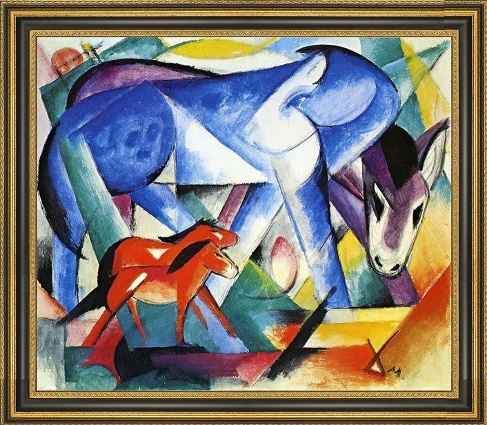 Franz Marc The First Animals - 16" x 20" Framed Premium Canvas Print