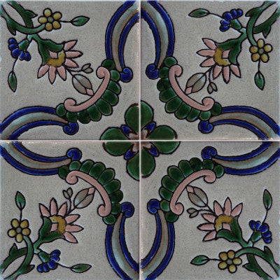 4.2x4.2 9 pcs Alhambra Mayorca 1 Talavera Mexican Tile