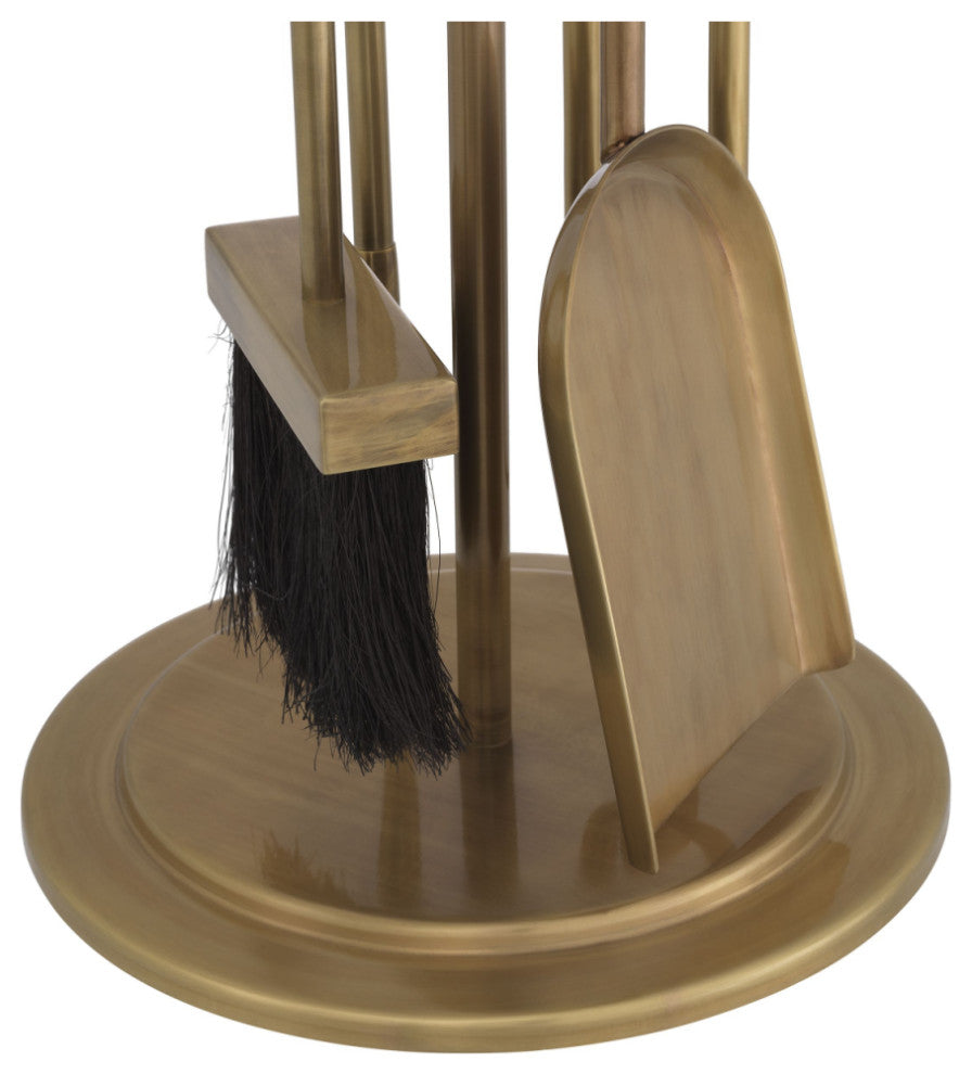 Vintage Brass Fire Tools Set, Eichholtz Lara