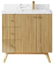 Pasadena 36 Right Offset  Bath Vanity in Light Natural Teak 2" Viola Night