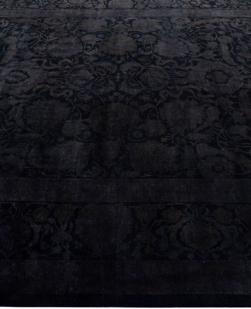 Overdyed One-of-a-Kind Hand-Knotted Area Rug Black, 8' 2" x 10' 1"