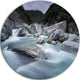 Slow Motion Mountain River And Rocks, Landscape Round Wall Art, 36"