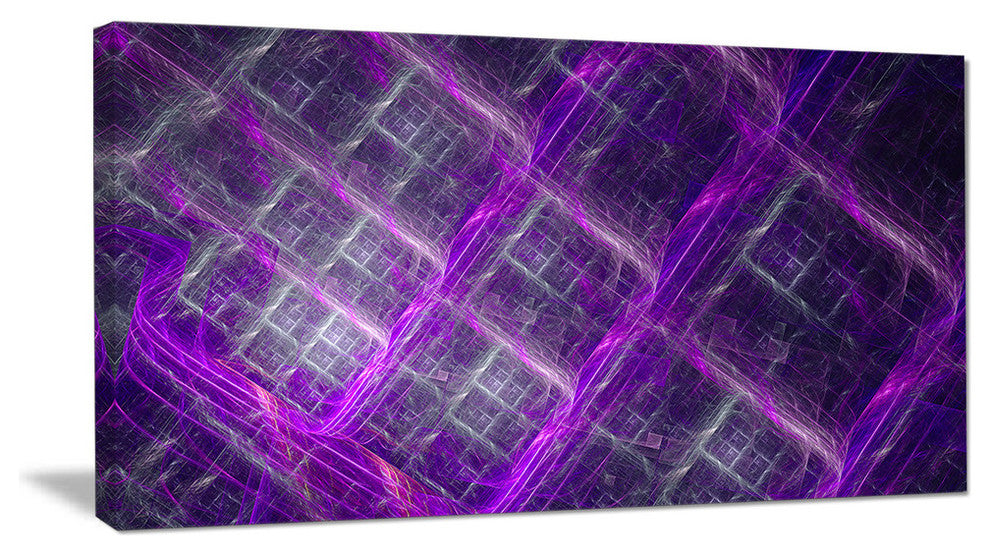 Purple Abstract Metal Grill, Oversized Abstract Canvas Art Print, 60x28