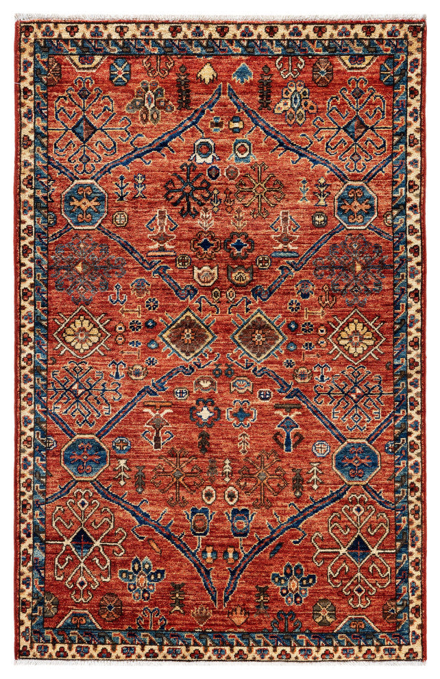 Serapi One-of-a-Kind Hand-Knotted Area Rug Red, 3'1" x 4'10"