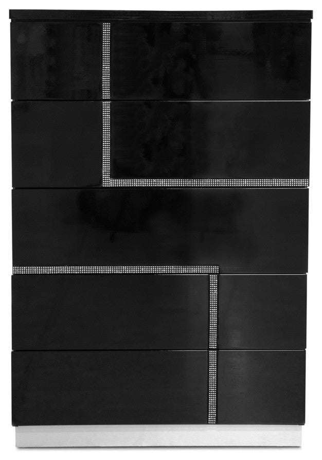 Barcelona Black 5-Drawer Bedroom Chest