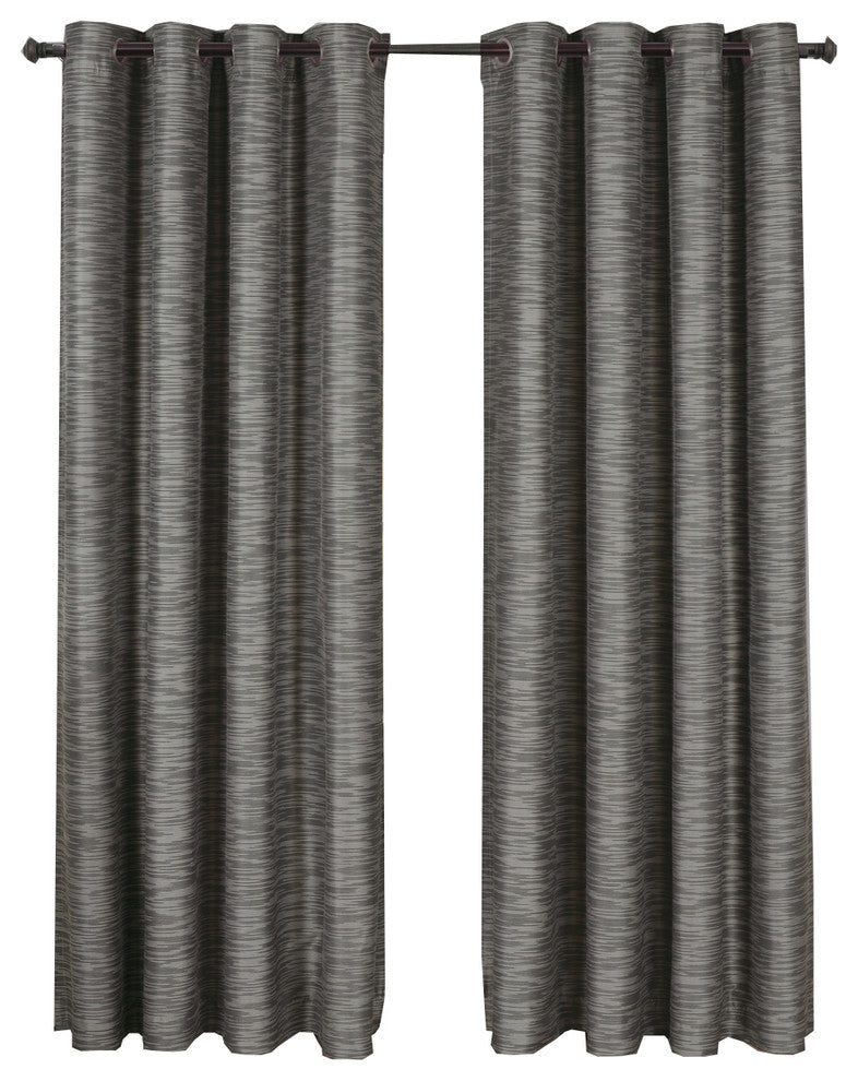 Galleria Blackout Thermal Insulated Stripe Curtain, Gray, 54"x84" Single