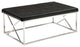 Furniture of America Motto Contemporary Faux Leather Tufted Bench in Black