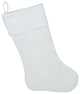 18" Traditional Solid Velvety Christmas Stocking, White