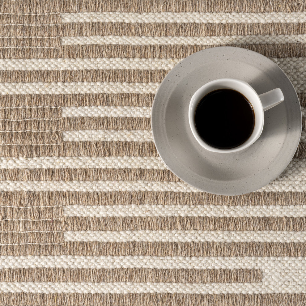 Drift Reversible Wool Area Rug, Natural 5' x 8'