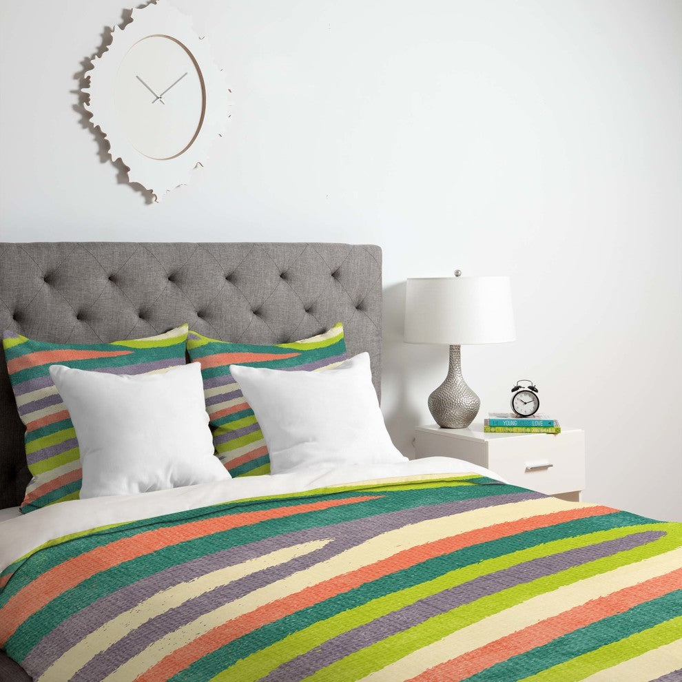 Deny Designs Nick Nelson Fruit Stripes Duvet Cover - Lightweight