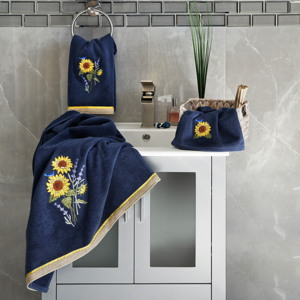 Linum Home Textiles 100% Turkish Cotton GIRASOL 3PC Embellished Towel Set
