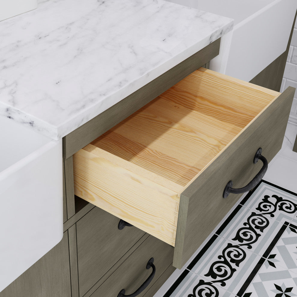 Paisley 72" Double Vanity, Grizzle Gery, Vanity Only