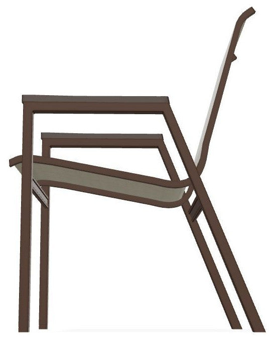 Bazza Sling Stackable Outdoor Dining Chair, Elevation Stone/Kona
