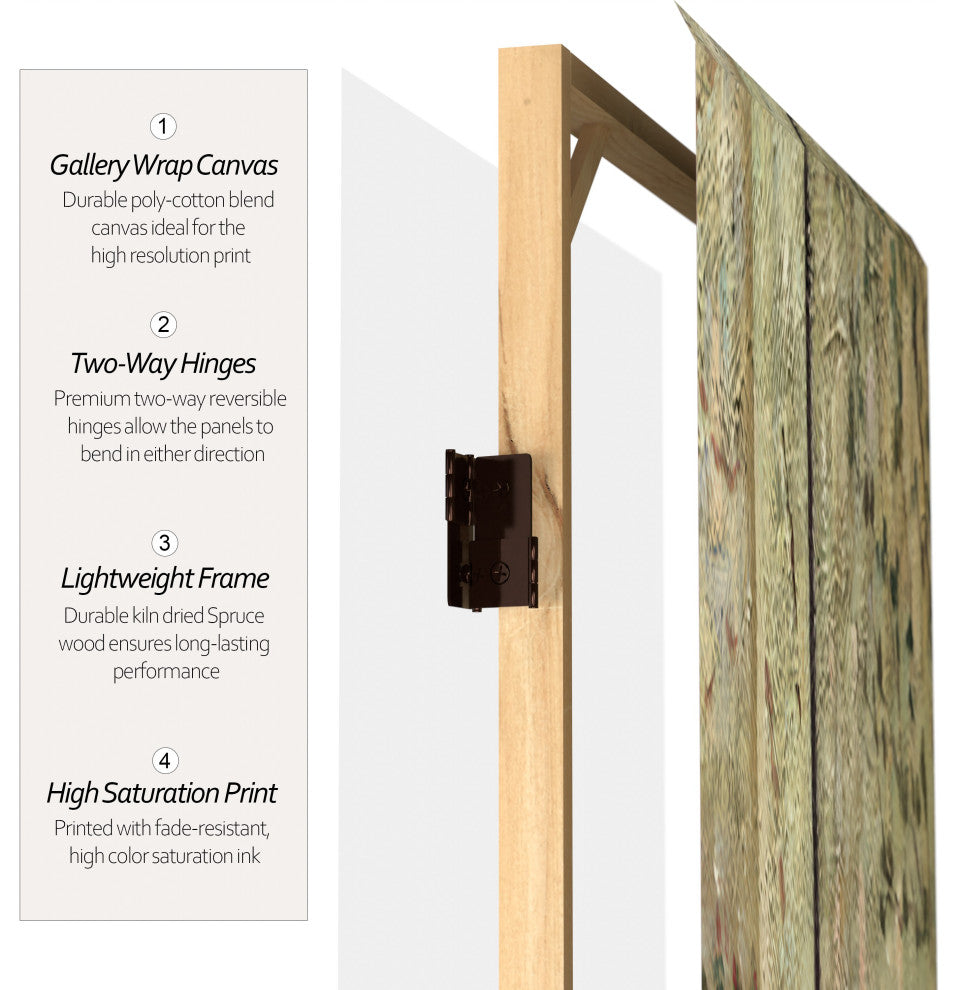 6' Tall Double Sided French Cafe Canvas Room Divider