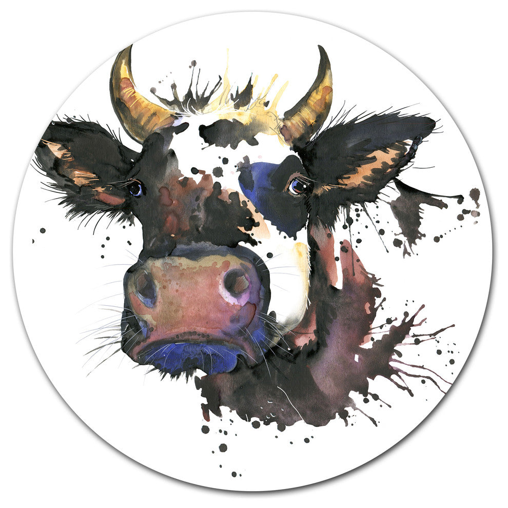 Beautiful Cat Watercolor Graphic, Animal Round Wall Art, 11"