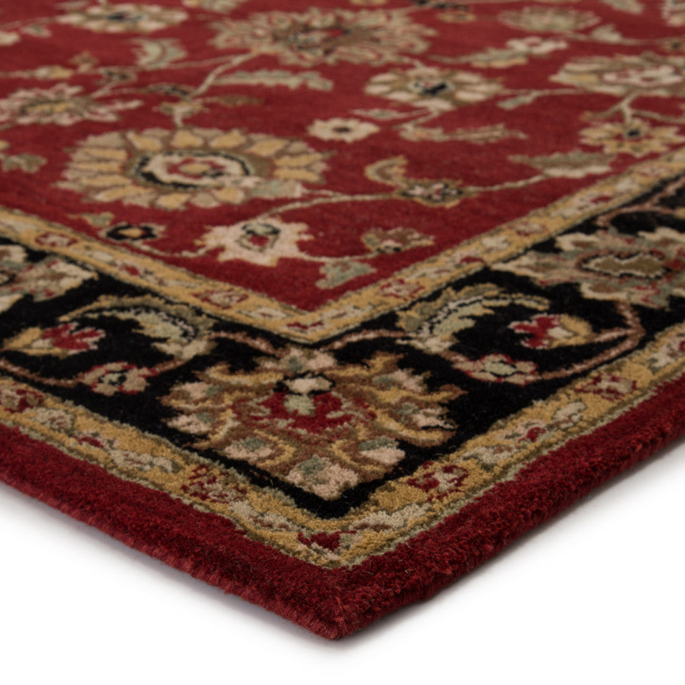Jaipur Living Anthea Handmade Floral Red/Black Area Rug, 9'x12'