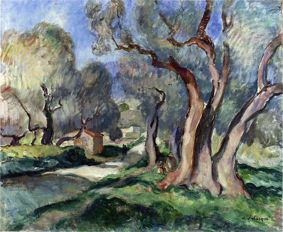 Henri Lebasque Path Among The Olive Trees Premium Canvas Print