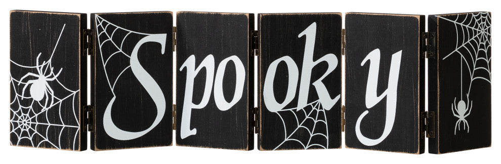 20"L Halloween Wooden Hinged Table Sign