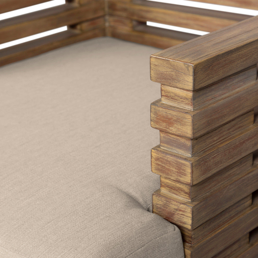 Vivid Outdoor Patio Dining Set, Olefin Cushions, Taupe, 7-Piece Set