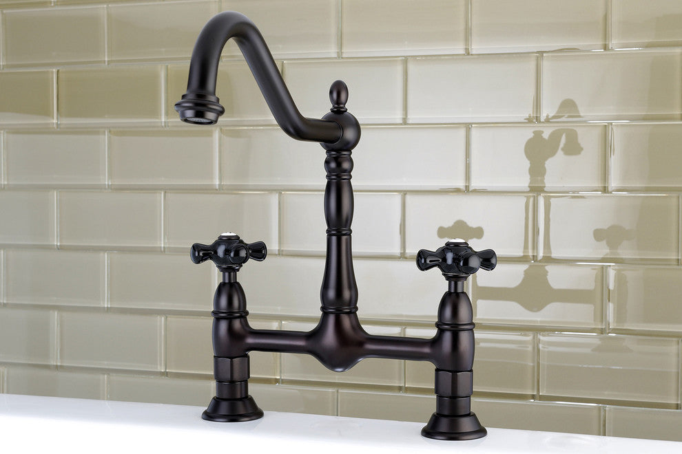 Kingston Brass Bridge Kitchen Faucet, Oil Rubbed Bronze