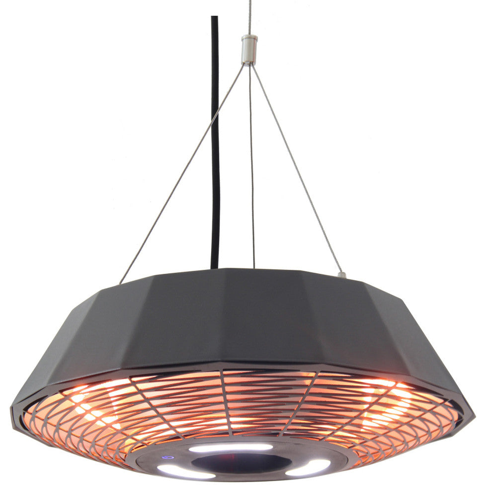 Infrared Electric Outdoor Heater, Hanging With Led and Remote