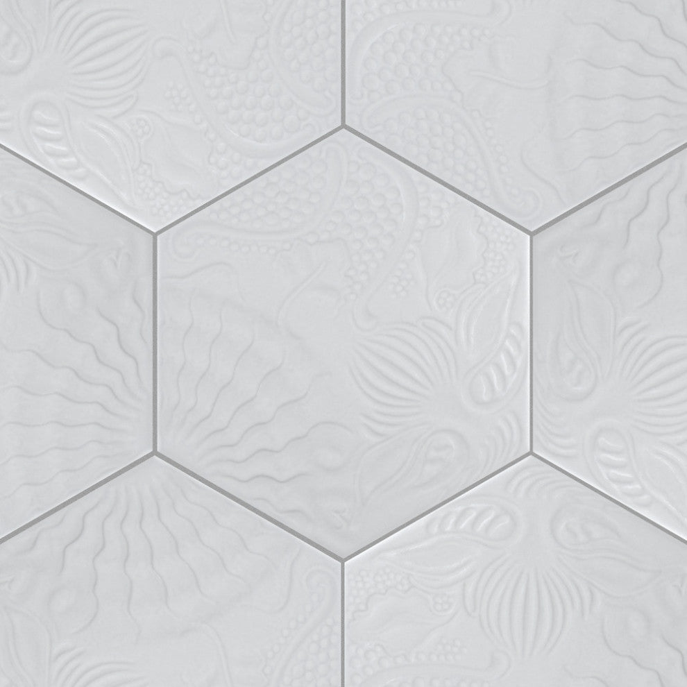 Gaudi Lux Hex White Porcelain Floor and Wall Tile