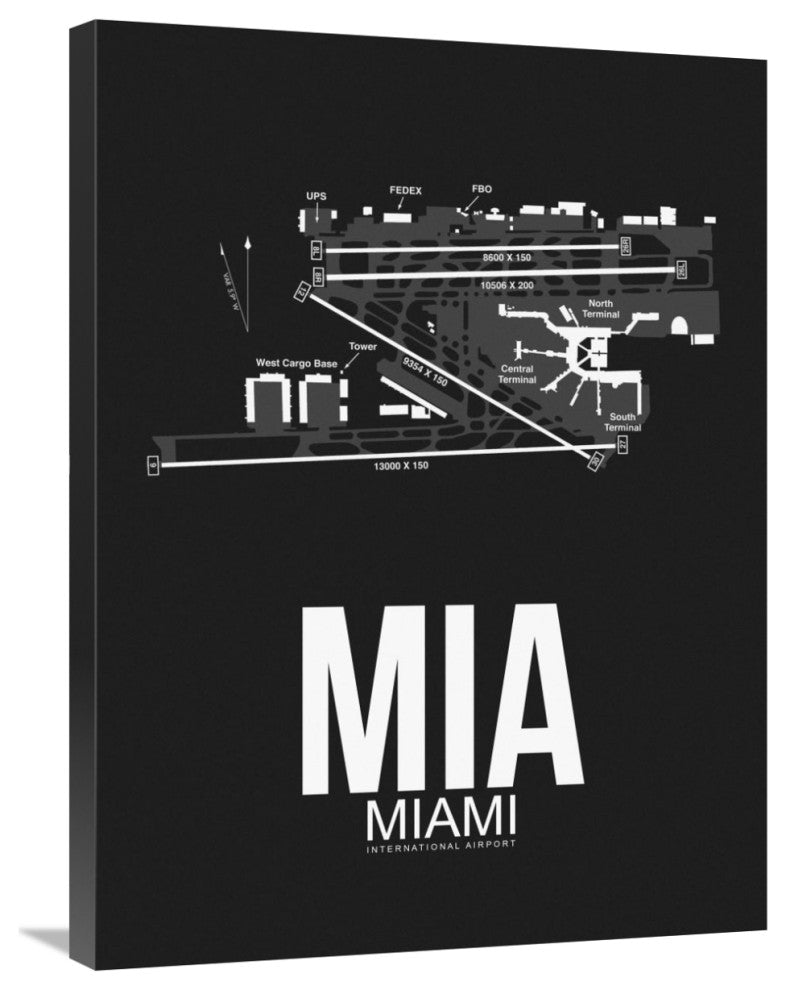 "MIA Miami Airport Black" Fine Art Print